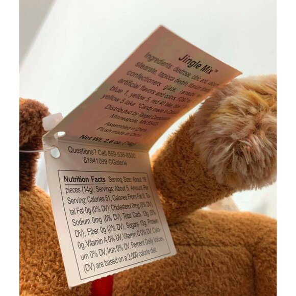 Christmas Reindeer Plush Toy Stuffed Animal Galerie 2002 Stocking Stuffer - Picture 8 of 8